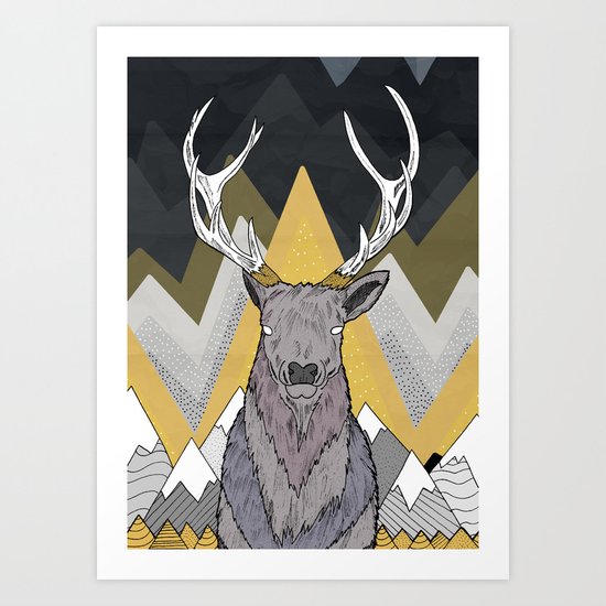 Silver Deer Art Print