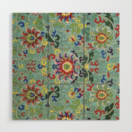 Chinese Floral Pattern 17 Wood Wall Art