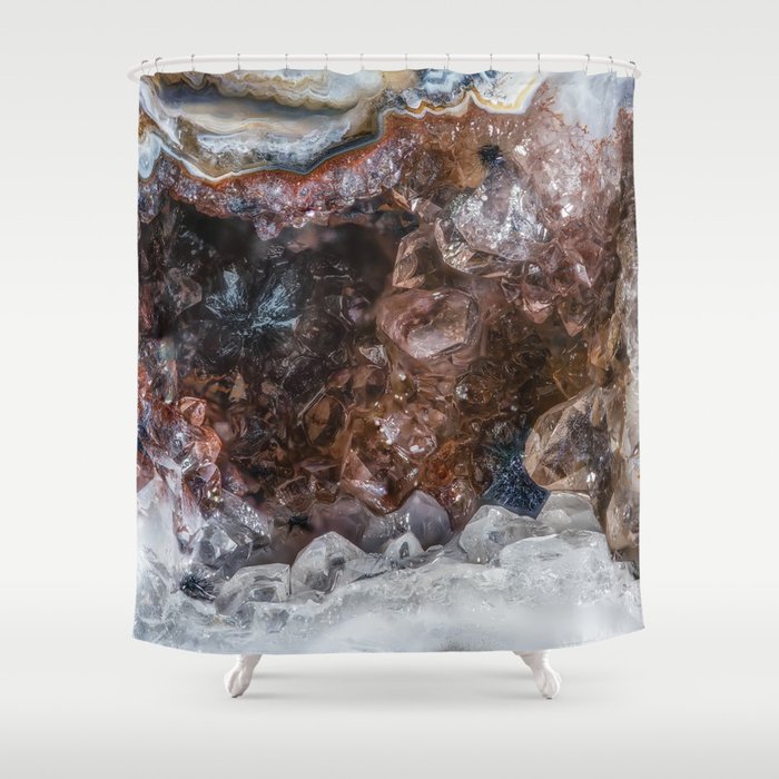 Tiny Geode Crystal Cave Shower Curtain By Ourworld Closeup Society6