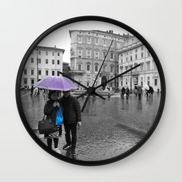Purple and Blue in Rome Wall Clock