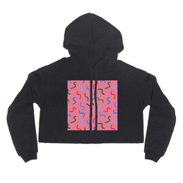 Colourful Squiggly Lines - Pink Hoody
