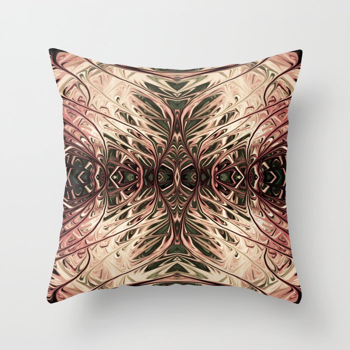 Antique Rose Pearl Sea Fan by Chris Sparks Throw Pillow