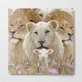 Lions led by a lamb Metal Print