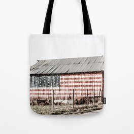American Flag Barn Rustic Farmhouse Photography Tote Bag