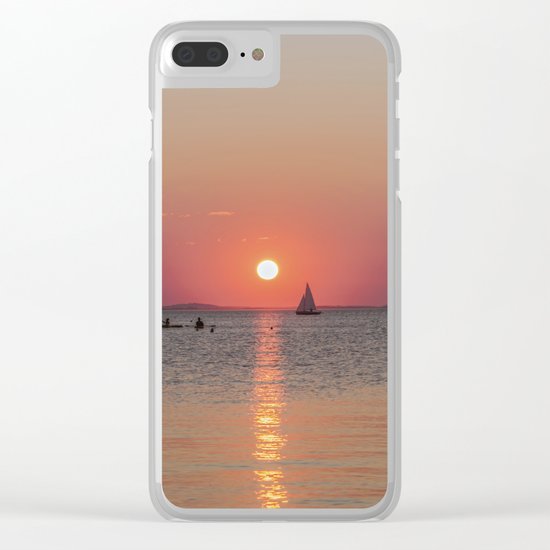 Sailboat Sunset Clear iPhone Case