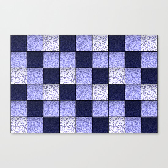 Blue Spotty Tiles Canvas Print