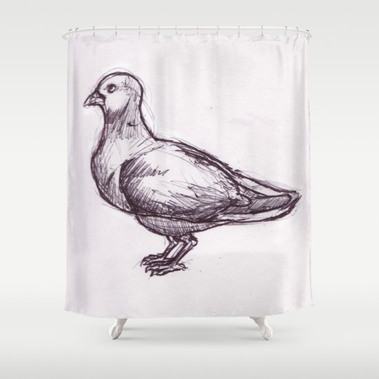 Pigeon Study Shower Curtain