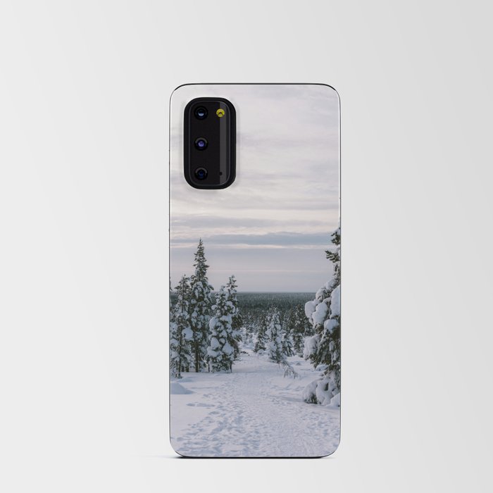 Magical Snow Landscape, Finnish Lapland in Winter || Lanscape Art print, nature Finland  Android Card Case