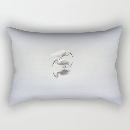 Egret Dance Rectangular Pillow