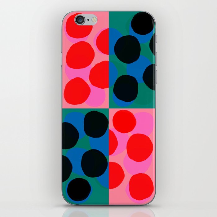 Mid-Century Modern Abstract Bubbles Hot Pink iPhone Skin