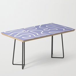 Squiggle Maze Minimalist Abstract Pattern in Light Periwinkle Purple Coffee Table