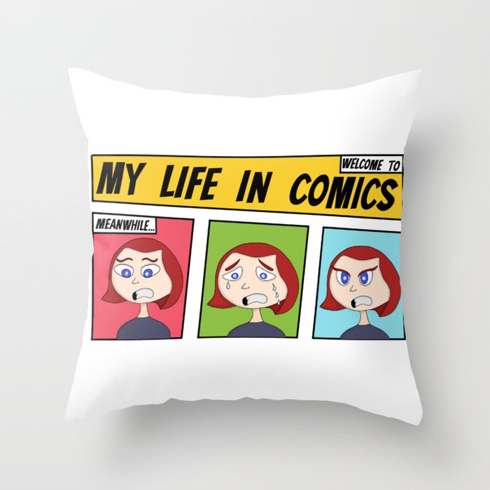 My Life In Comics Throw Pillow