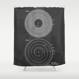 Phonograph Record Vintage Patent Shower Curtain