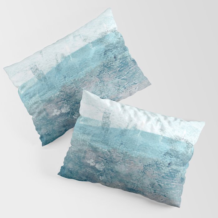 Moody Minimalist Abstract Seascape Painting Pillow Sham