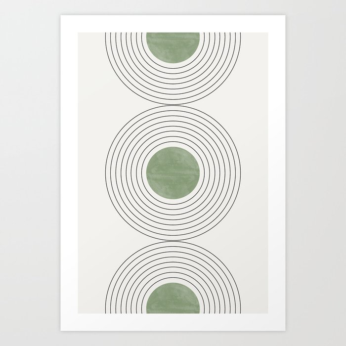 Fresh Pattern, Green Circle Art Print