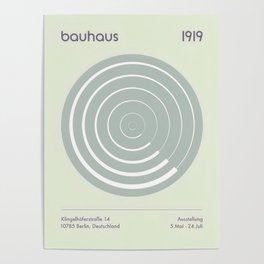 Bauhaus Green Vintage Poster Poster