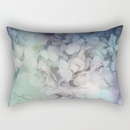 Artistic Hydrangea flowers in soft blue and purple Rectangular Pillow