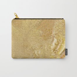 Gold Vintage Marble Abstract Textured Watercolor Painting Carry-All Pouch