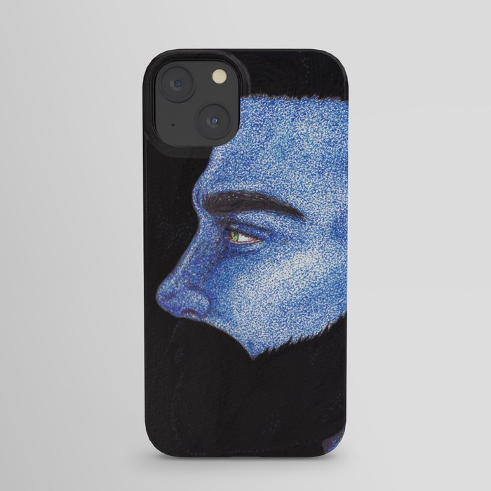 Masc Blue Dotwork iPhone Case