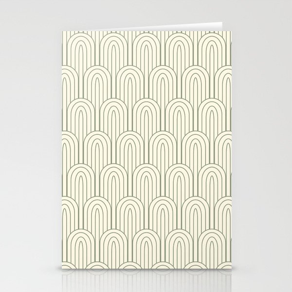 Art Deco Gold Cream & Silver Grey Pattern Stationery Cards