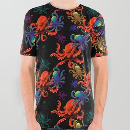 Deep Sea Octopuses All Over Graphic Tee