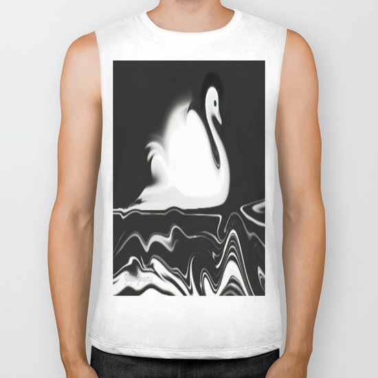 Swan Painting Biker Tank