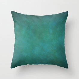 Abstract Soft Watercolor Gradient Ombre Blend 11 Teal, Turquoise, Green and Blue Throw Pillow