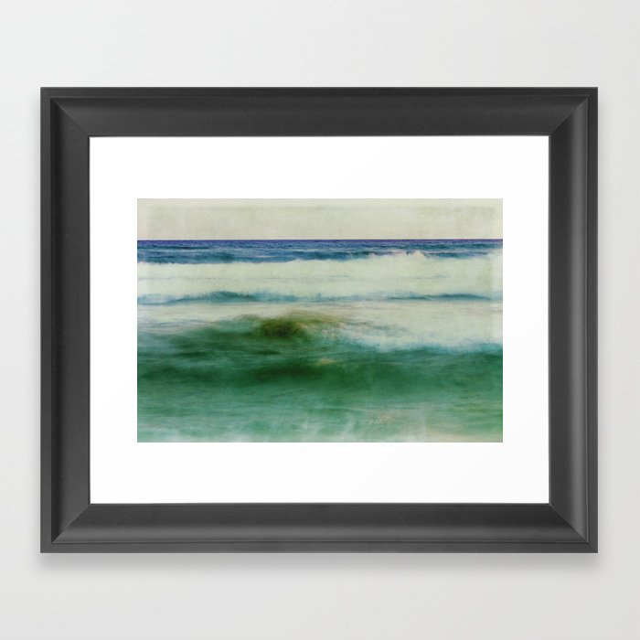 green sea, blue sea Framed Art Print