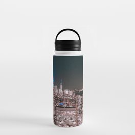 night city buildings aerial view metropolis new york Water Bottle