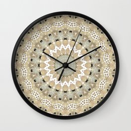 Beige , grey , mandala Wall Clock