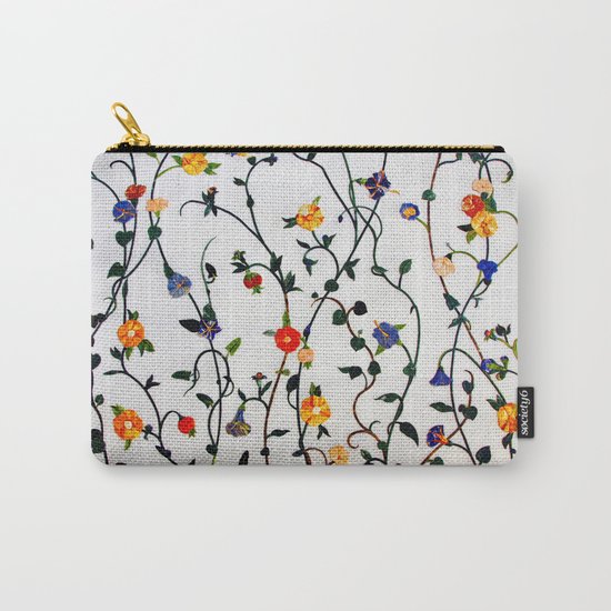 FLORAL AND VINE ABSTRACT PATTERN Carry-All Pouch