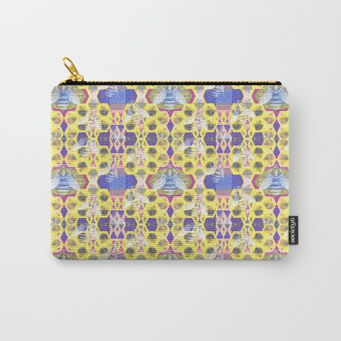 Bee Hive Psychedelic Visionary Geometric Art Print Carry-All Pouch