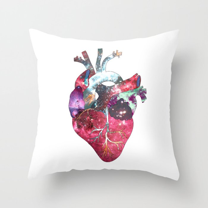 Superstar Heart (on white) Throw Pillow