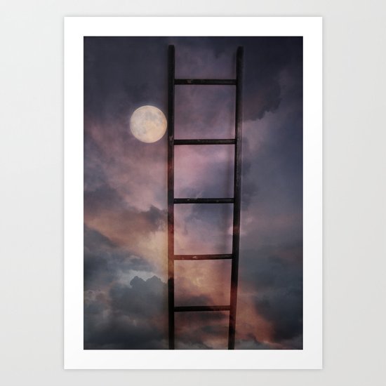 Beyond the Moon and back Art Print