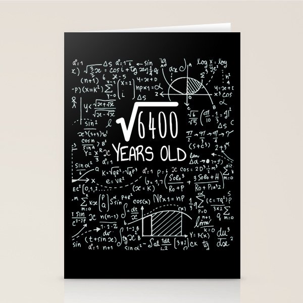 square-root-of-6400-80-years-old-80th-birthday-stationery-cards-by
