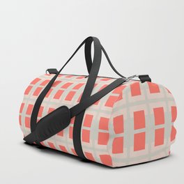 80s Mid Century Rectangles Coral Duffle Bag