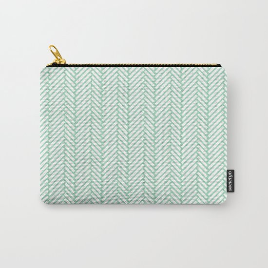 Herringbone Mint Carry-All Pouch