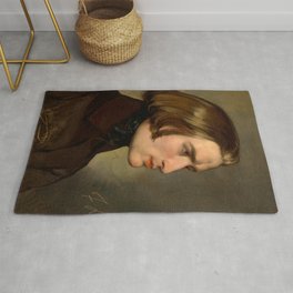 Portrait of the Composer Franz Liszt, 1838 by Friedrich von Amerling Area & Throw Rug