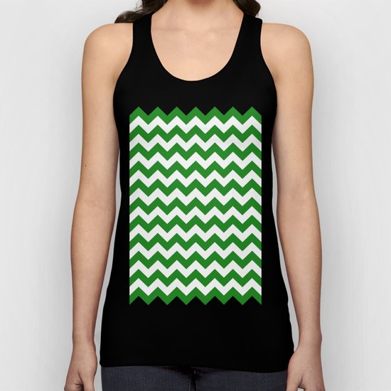 Chevron (Forest Green/White) Unisex Tank Top