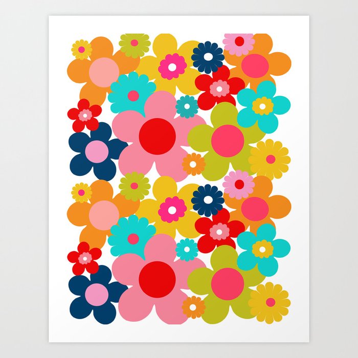 Groovy Daisy Art Print By Dandelionsanddoodles Society6