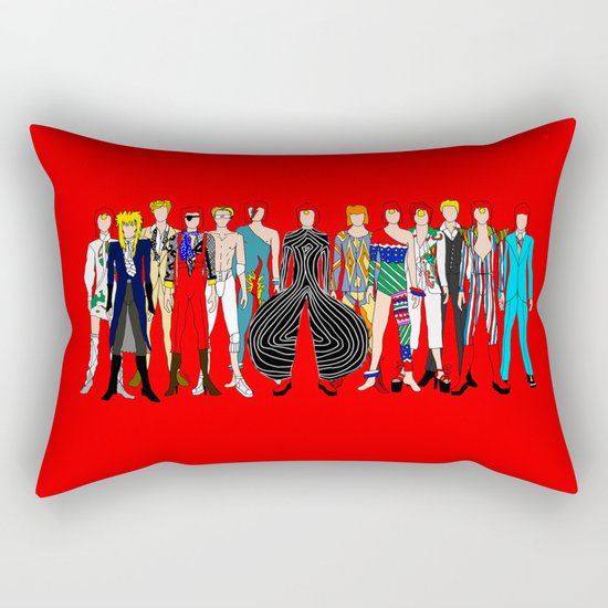 Red Bowie Group Fashion Outfits Rectangular Pillow