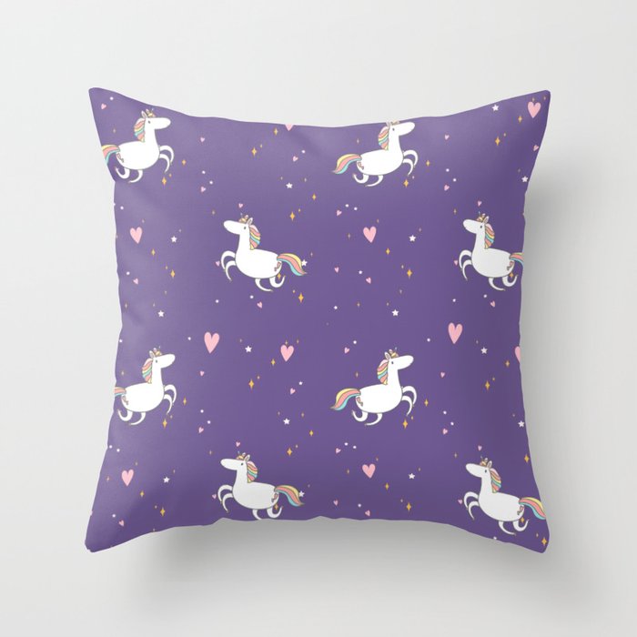 Cute unicorn pattern Throw Pillow