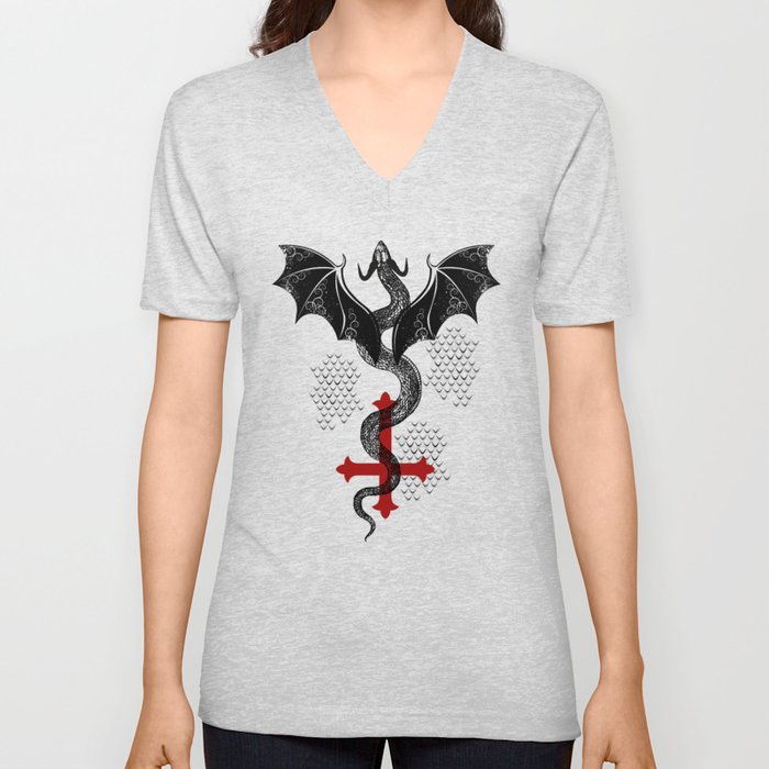 "Rising Dragon" V Neck T Shirt