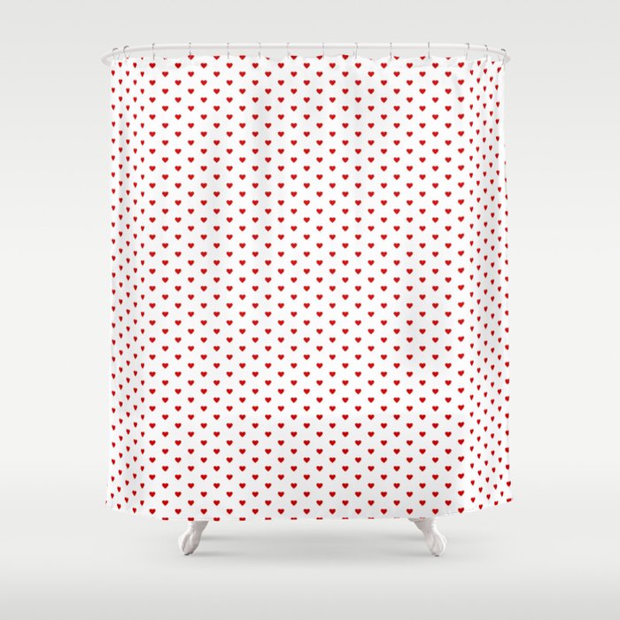 Small Red heart pattern Shower Curtain