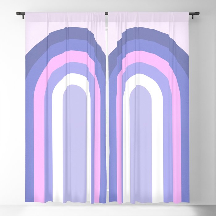 Very Peri Rainbow on Pink Blackout Curtain