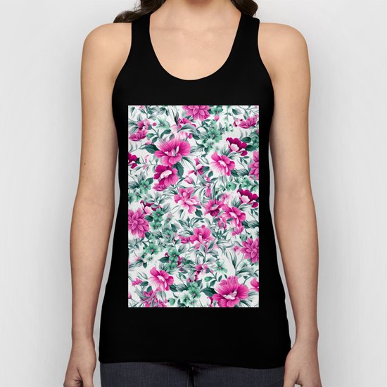 FLORAL PATTERN 92 Unisex Tank Top