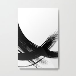 Black Abstract Brush Strokes nr 6 Metal Print