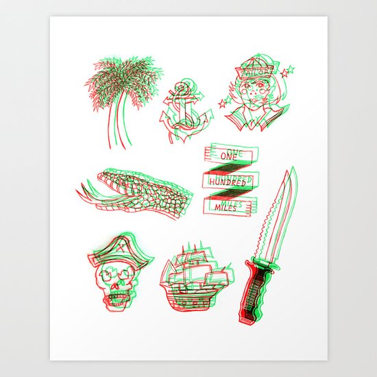 One hundred miles Art Print