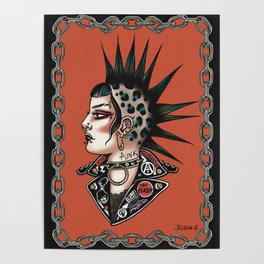 Punk rock girl Poster