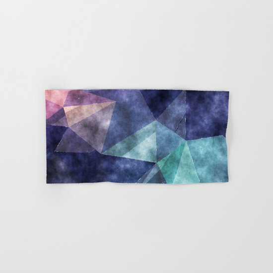 The deep blue sea- Watercolor triangles pattern in blue colors Hand & Bath Towel